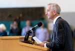 “Portland is in a moment of profound transformation and opportunity,” says Portland Mayor-elect Keith Wilson, as he gives his official acceptance speech at the Charles Jordan Community Center in Portland, Ore., Nov. 7, 2024.