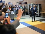 President Biden speaks during a campaign event at Renaissance High School in Detroit, Mich., on July 12.
