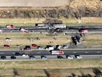 Both directions of Interstate 70 are closed in Licking County, Ohio, near the State Route 310 interchange after a fatal accident on Tuesday, Nov. 14, 2023.