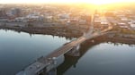 Morning rush hour emptied of cars in Portland, Oregon's I-5 interchange during the coronavirus pandemic, March 20, 2020.