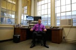 Superintendent Brandon Kelly sits inside his office at the Oregon State Penitentiary.