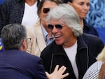 Jon Bon Jovi, pictured at the U.S. Open tennis championships in New York on Sunday, is credited with helping save a woman's life on a Nashville bridge just days later. 