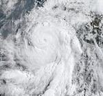A satellite image of Hurricane Flossie on July 1, 2025.