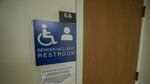 Signage for a gender-inclusive bathroom at the University of Oregon.