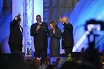 Vice President Harris prays with clergy members after speaking at Greater Emmanuel Institutional Church of God in Christ in Detroit on Nov. 3, 2024.