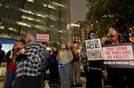 Approximately 250 people gathered in downtown Portland’s Terry Schunk Plaza on Wednesday evening, Jan. 7, 2025, to protest after a U.S. Immigrations and Customs Enforcement agent shot and killed a woman in Minneapolis. Many held candles and signs that read “Justice for Renee Nicole Good,” and “We Stand With Minneapolis.”