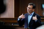 Governor-elect Bob Ferguson speaks during a legislative session preview at the Capitol Thursday, Jan. 9, 2025, in Olympia, Wash.