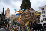 A float in a Purim parade in Jerusalem, March 25.