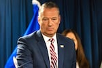 Acting director of Immigration and Customs Enforcement Todd Lyons answers questions during a press conference to talk about the month-long immigration enforcement surge in Massachusetts by ICE.