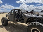 A modified Toyota Tacoma in Gambletown as part of the Gambler 500 near Madras, Oregon.