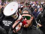 Proud Boy member Ethan Nordean walks toward the U.S. Capitol in Washington, in support of President Donald Trump on Jan. 6, 2021.