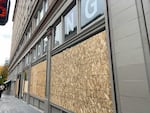 Wildfang, a feminist clothing store in downtown Portland, Ore., boarded up its windows after acts of vandalism on Wednesday, Nov. 4, 2020.