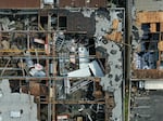 A rare and powerful tornado tore through Los Angeles County, Calif., last week, damaging buildings like this one in the city of Montebello.