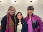 Pink Lemonade CEO Susan Stearns poses with mentee Miyuki Yaegashi and mentor Tina Sixberry. All are breast cancer survivors who shared their stories with "Think Out Loud," Nov. 3, 2025.