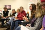 Harmony Burright, a planning coordinator with the Oregon Water Resources Department, explains the timeline for changing the rules around water use to Harney County residents and others at a collaborative planning meeting. December 12, 2019.