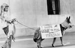 An image taken at an anti-nuclear rally in Salem in 1978. From 1977-79, protesters demonstrated outside the Trojan Nuclear Plant and called for Portland General Electric to shut it down.