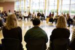 Students sit in a circle at Wilson High School discussing topics like race, white privilege, the prison system and stereotypes.