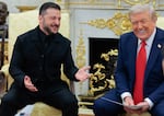President Trump meets with Ukrainian President Volodymyr Zelenskyy at the White House on Aug. 18 for a bilateral meeting and later an expanded meeting with European leaders to discuss a peace deal between Russia and Ukraine. (Photo by Anna Moneymaker/Getty Images)