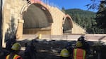 View from ground level of the new wildlife-only overcrossing on I-90 east of Snoqualmie Pass.