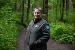 Tryon Creek State Park manager Iris Benson at the park in Portland, Ore., Wednesday, May 6, 2020. Tryon Creek has taken precautions to maintain safety of visitors and park staff as the state eases restrictions initially put in place to slow the spread of COVID-19.