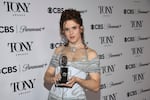 Cole Escola poses in the press room with the award for best performance by an actor in a leading role in a play for "Oh, Mary!" during the 78th Tony Awards on Sunday, June 8, 2025, at Radio City Music Hall in New York.