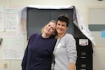 Jessica (left) and Anna Debenham inside one of the classrooms at Coffee Creek Correctional Institution, the state's only women's prison, where The Insight Alliance classes take place. 
