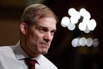 Rep. Jim Jordan (R-OH) speaks during an on-camera interview near the House Chambers during a series of votes in the U.S. Capitol Building on Jan. 9, 2023 in Washington, DC.