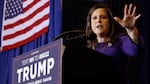 Rep Elise Stefanik, R-N.Y., seen here campaigning for former President Donald Trump in New Hampshire, recently said, "Of course I'd be honored — I've said that for a year — to serve in a future Trump administration in any capacity."