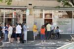 Line outside of Main Street Marijuana, in Washington, on July 9, 2014, when retail recreational marijuana became legal in the state. 