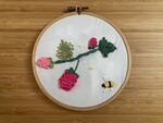 University of Washington researchers taught a group of high schoolers to code by combining cultural research into various embroidery traditions with “computational embroidery.” The method teaches kids to encode embroidery patterns on a computer through a coding language called Turtlestitch. In this photo released by the University of Washington, a student stitched plants with code, then hand-embroidered a bee.