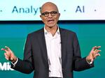Microsoft CEO Satya Nadella delivers a speech at the Microsoft Build AI Day in Jakarta, Indonesia, on April 30, 2024. Artificial intelligence has been a hot trend in markets.