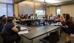 Latino students from Woodburn High School attend the Liberation Scholars program at George Fox University in Newberg, Oregon, July 22, 2021. Students stay in the dorms for the duration for the two-week program and get introduced to college while learning about literature and philosophy.