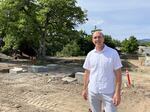 MINT Board President Scott Nelson on the site of the future Parker's Place Village homeless facility. Shown on May 15, 2026.