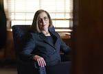 Oregon Gov. Kate Brown, in her office at the state capitol, Feb. 3, 2022, following her final state of the state address. Brown acknowledged the turmoil the state has faced during the pandemic, as well as noting Oregon’s economy is strong, and unemployment is low.