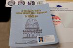 A booklet educating students on the legislative process in Michigan at Reading High School on Oct. 4, 2024 in Hillsdale, Mich.