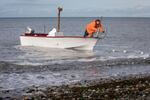 Shadrach Misanes, one of a few full-time Lummi fisherman, sets his net in Lummi Bay looking for Chum Salmon. He fishes for salmon, clams, prawns, shrink, crab and halibut.