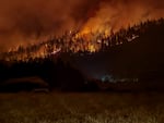 The East Evans Creek Fire burns in Jackson and Jefferson counties on July 18, 2026.
