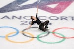 Alysa Liu, one of the skaters representing the U.S. in the team event, practices at the Milano Ice Skating Arena on Monday.