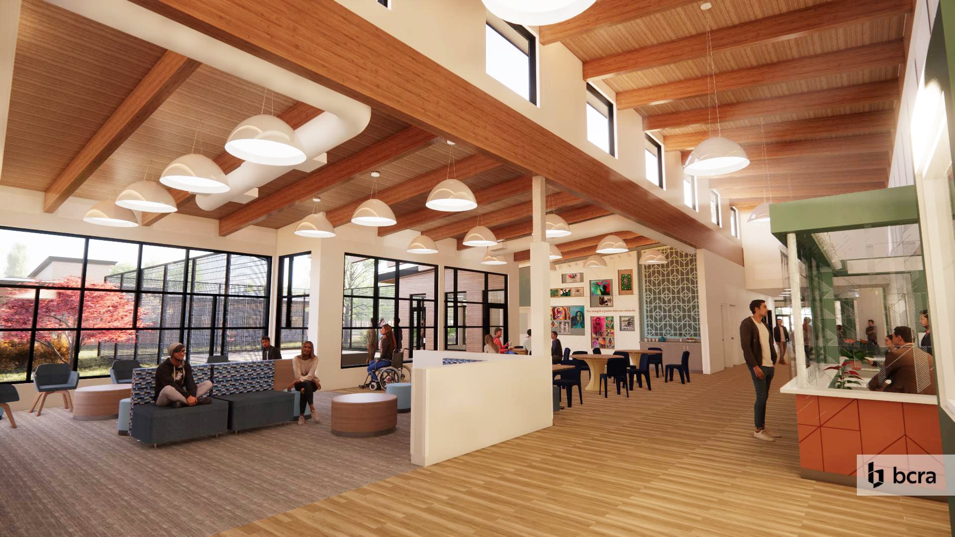 An architectural rendering of the Washington Department of Social and Health Services Brockmann Campus. The inpatient psychiatric facility will remain closed because of budget cuts.