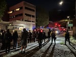 Portland police officers arrested several people at a demonstration in front of the ICE building in SW Portland on June 12, 2025.