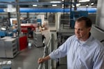 Washington state Senate Minority Leader John Braun, a Republican candidate for the state's 3rd Congressional District, gives a tour of his family’s business, Braun Northwest, on Thursday, July 9, 2026.