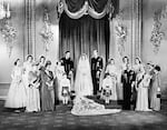 November 20, 1947: Members of the British royal family and guests pose around Princess Elizabeth and Philip, Duke of Edinburgh, on their wedding day in the Throne Room at Buckingham Palace, London, England.