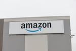 Amazon logo is seen outside Amazon delivery station in Skokie, Illinois on Dec. 19 2024.