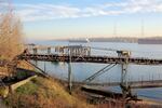 Near a dock at the Port of Vancouver where crude from the proposed oil terminal would be loaded onto ships.