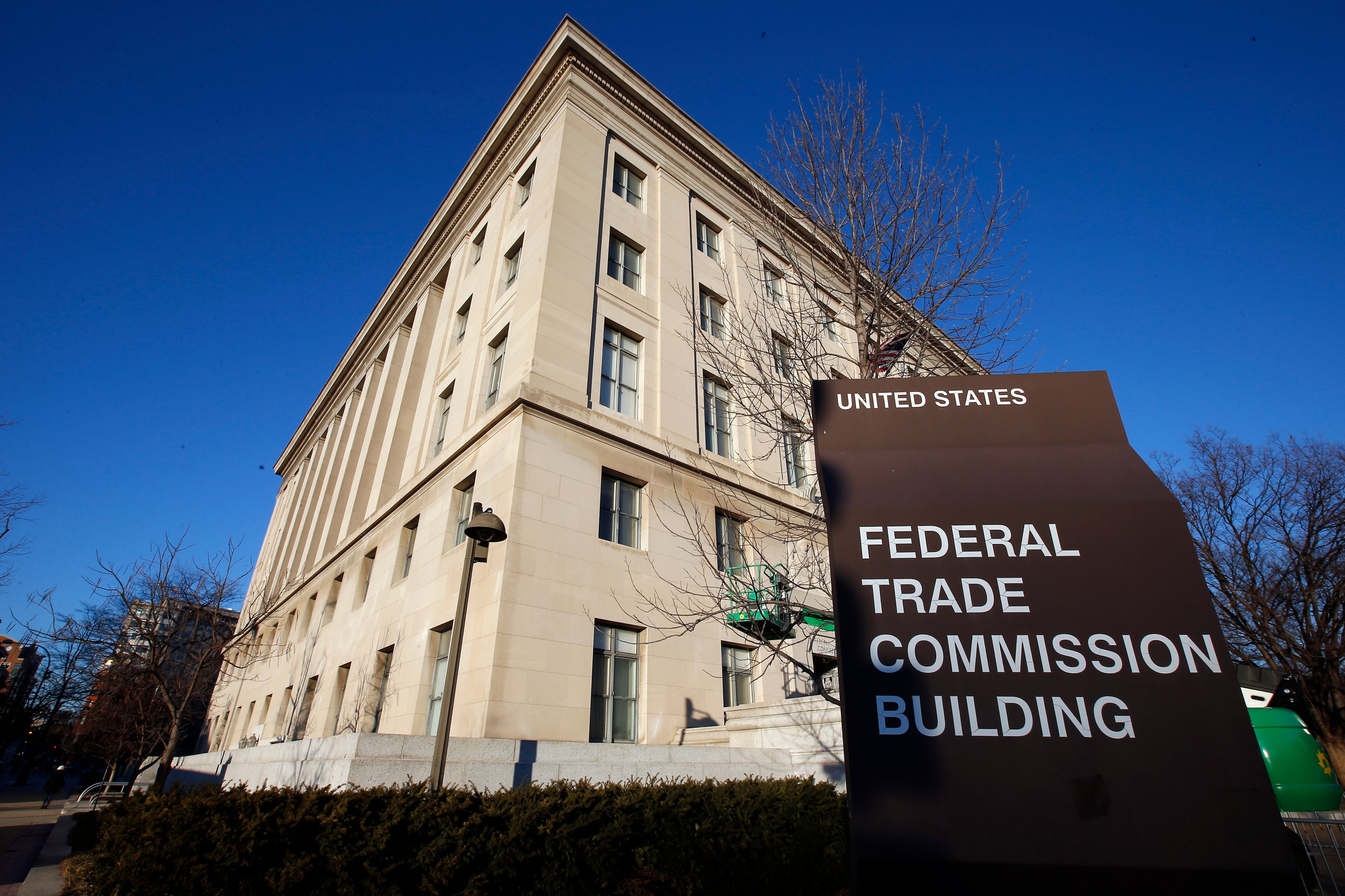 FILE - The Federal Trade Commission building is seen, Jan. 28, 2015, in Washington.