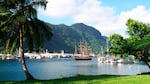 FILE - A sailing ship is seen in the harbor at Pago Pago, American Samoa, in July 2002.