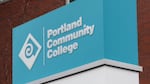 A sign reads "Portland Community College."