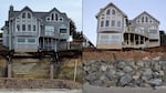 Before and after pictures of a house that's recently been rip-rapped at Gleneden Beach.