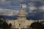 Senate Republicans have approved a new framework for a sweeping multi-trillion dollar plan to address defense, energy, immigration and tax policy. Above, the U.S. Capitol is seen on March 31.