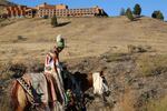 It was a somber goodbye to Kah-Nee-Ta for many. A young woman in traditional regalia marched on horseback to the final Saturday salmon bake with traditional dancing. 